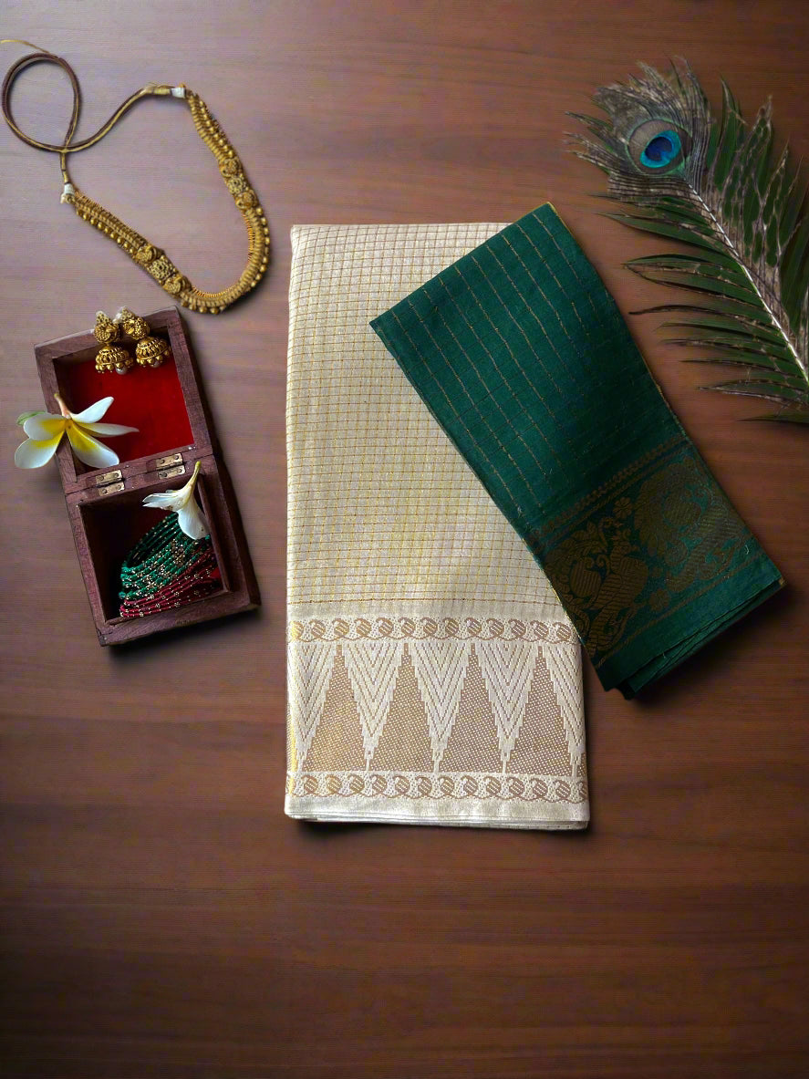 Folded fabric with geometric pattern on a textured surface