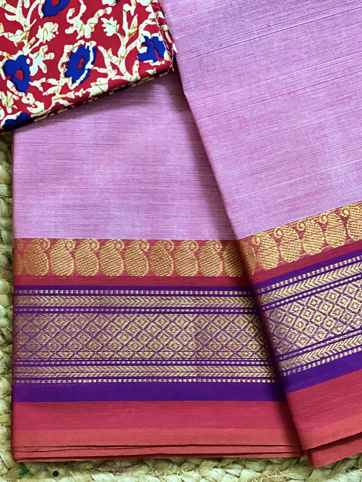 Lavender Chettinadu Cotton Saree