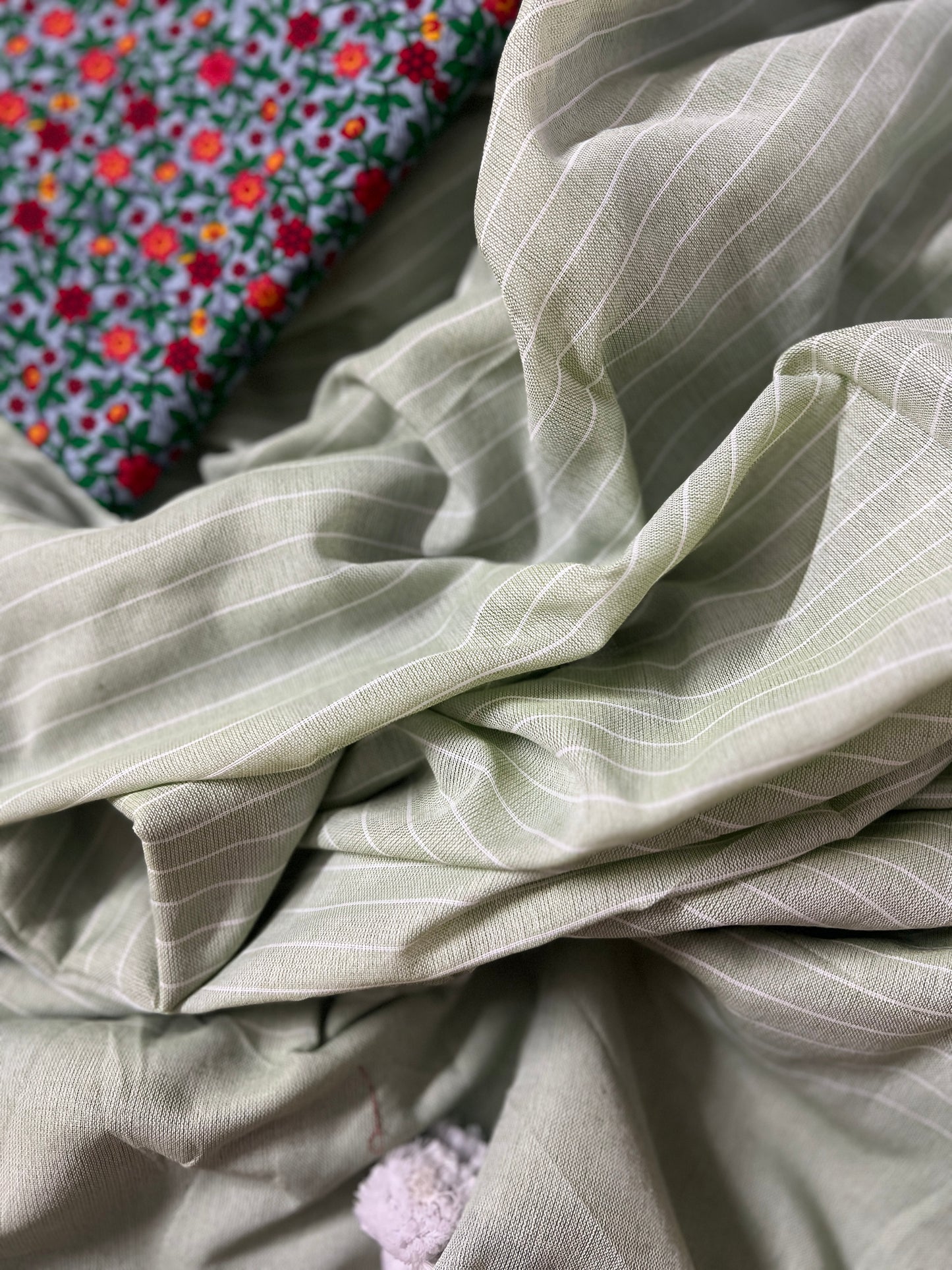 Light-Green Khadi Cotton Saree