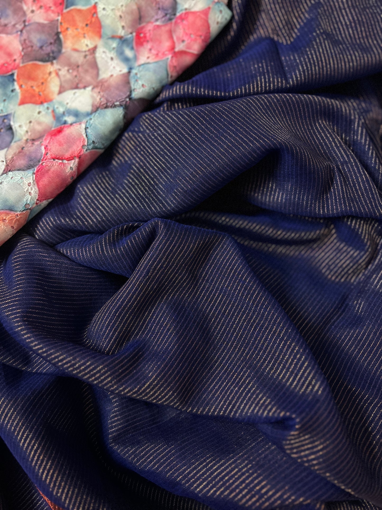 Blue Khadi Cotton Saree