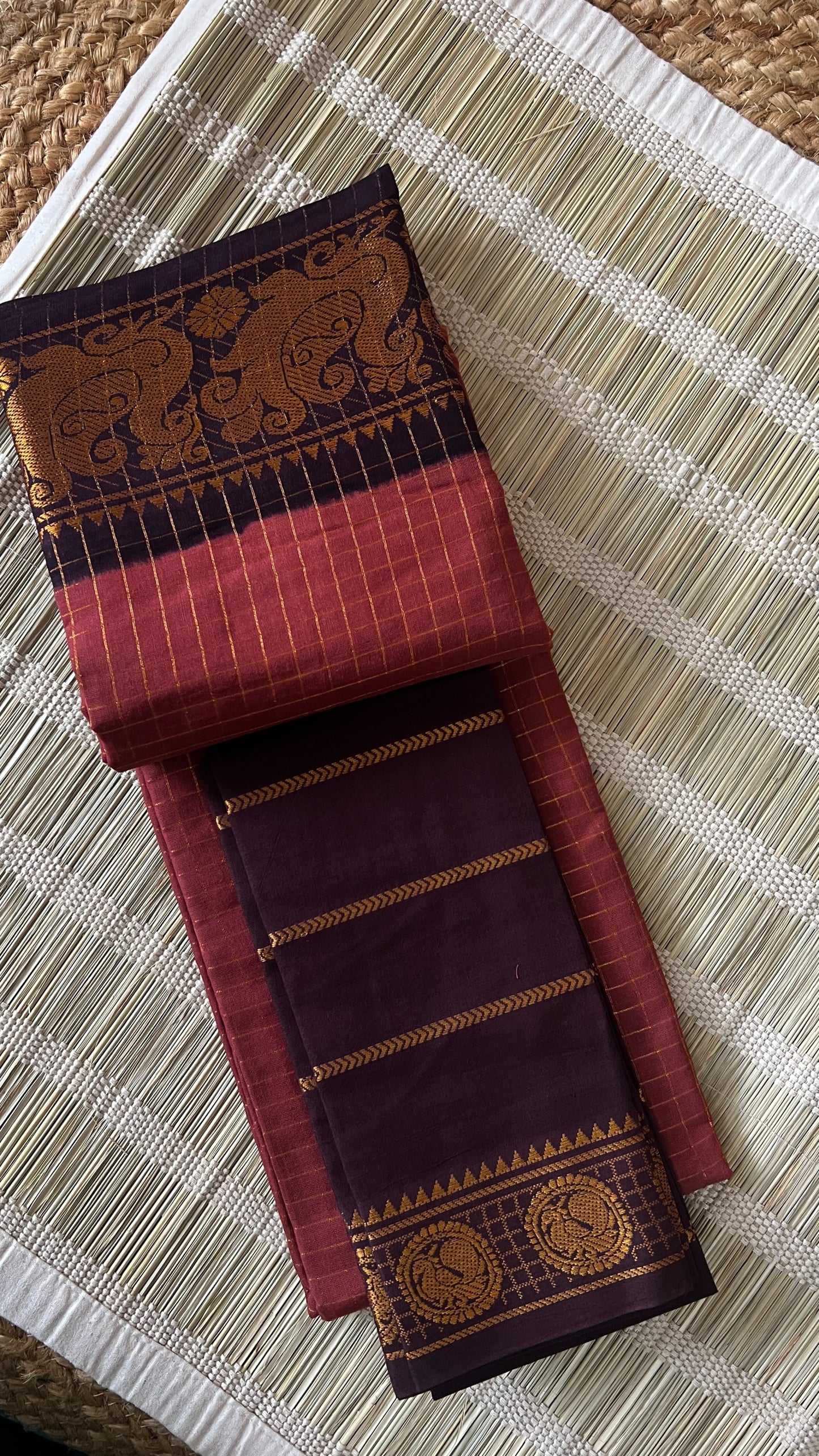 Zari Kattam - Rust Orange Brown