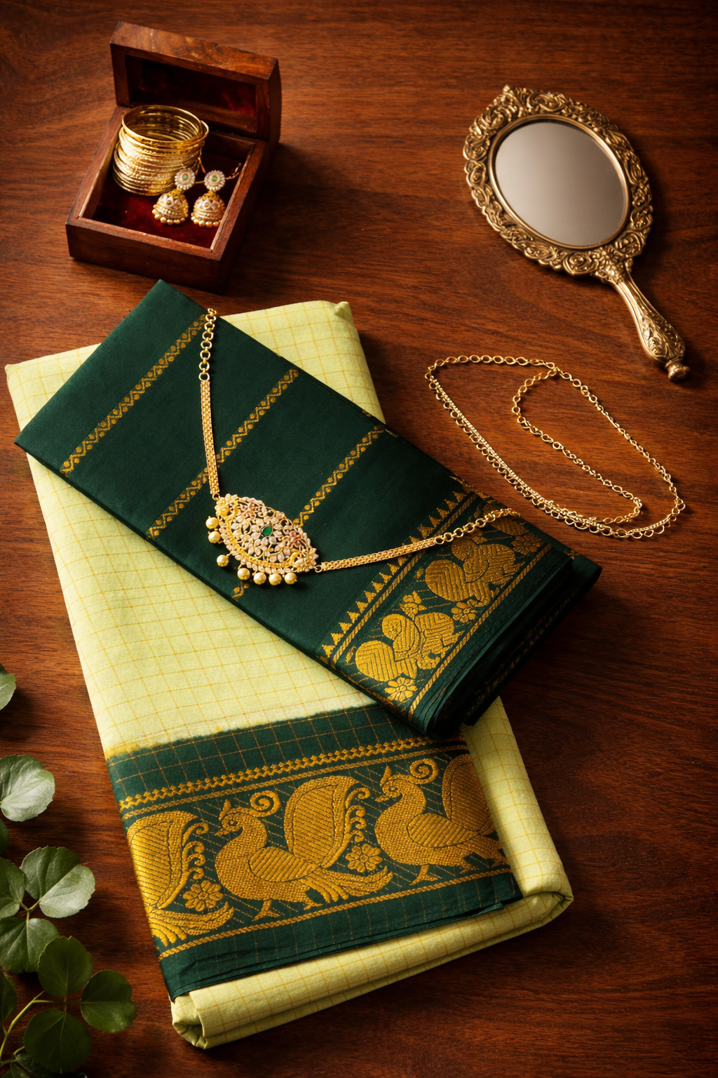 Zari Kattam - Parrot Green