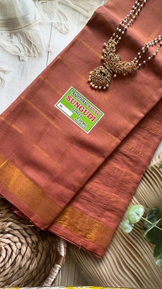 Vanaja Kattam Sungudi  – Chocolate Brown