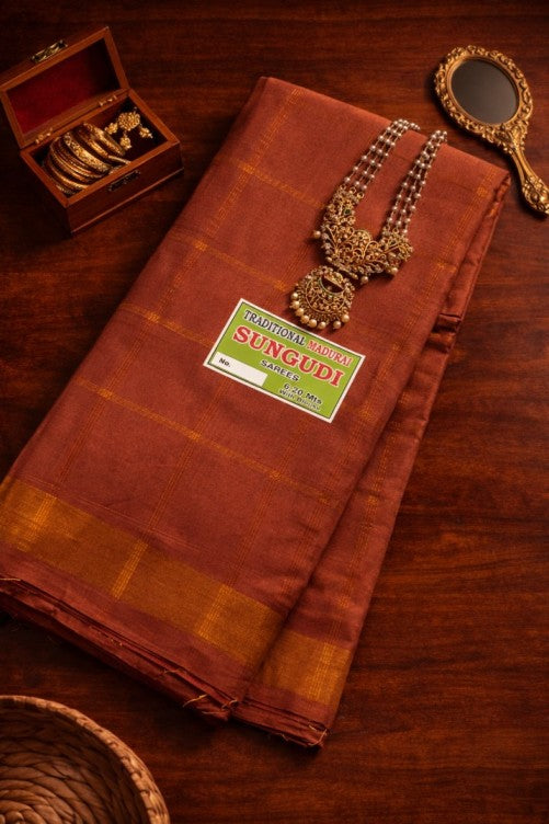 Vanaja Kattam Sungudi  – Chocolate Brown