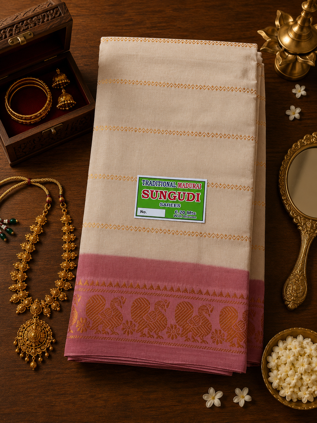 Sri Velthari - Cream X Baby Pink