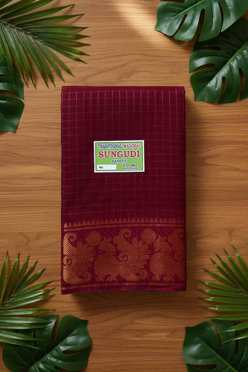 Zari Kattam - Dark Maroon