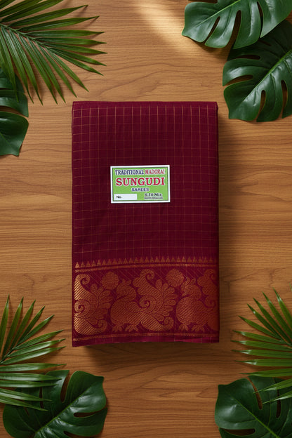 Zari Kattam - Dark Maroon