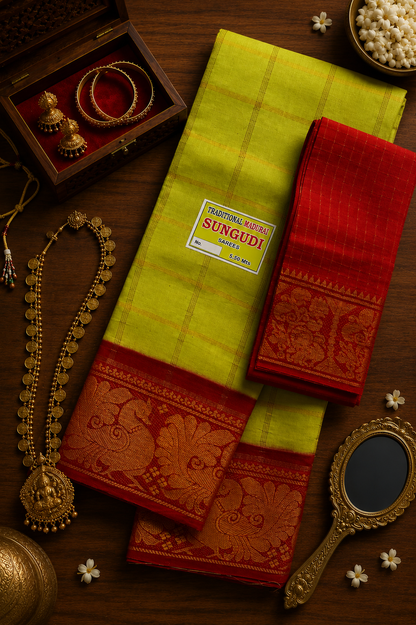 Fancy Checks - Radium Green X Red