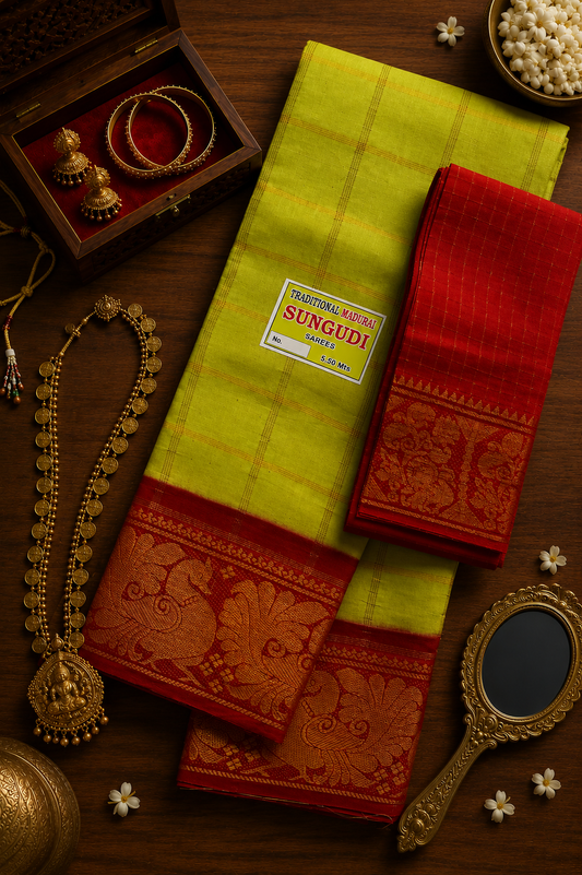 Fancy Checks - Radium Green X Red