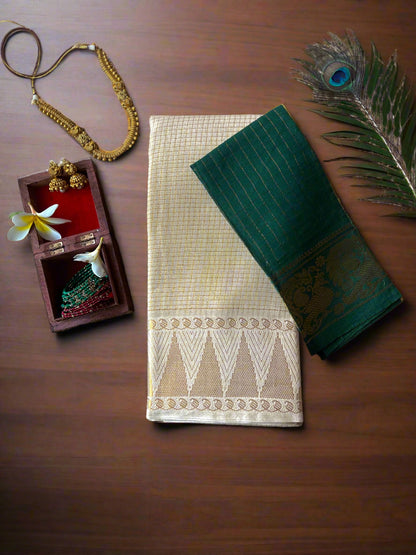Folded fabric with geometric pattern on a textured surface