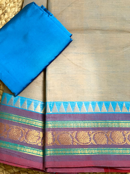 Grey Chettinadu Cotton Saree
