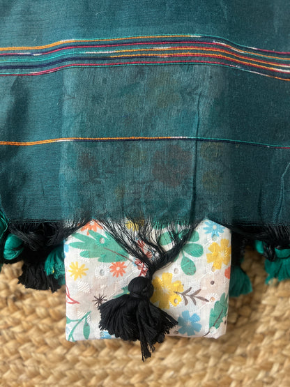 Green Khadi Cotton Saree