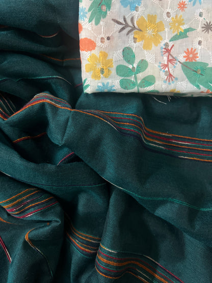 Green Khadi Cotton Saree