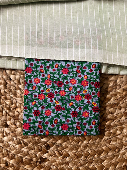 Light-Green Khadi Cotton Saree
