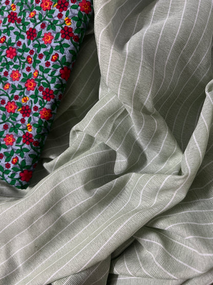 Light-Green Khadi Cotton Saree