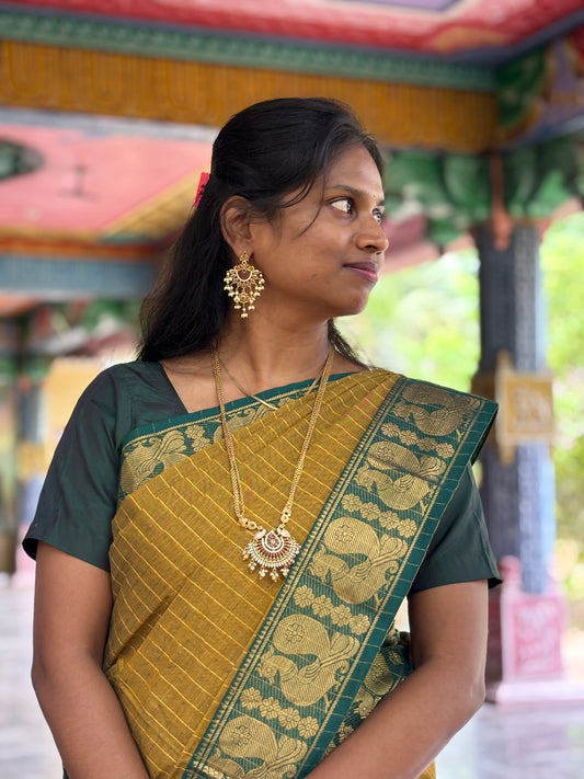 Mustard Sungudi Saree