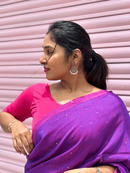 Blue Khadi Cotton Saree