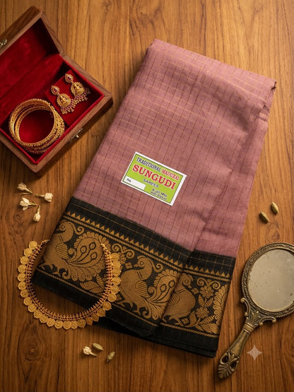 Zari Kattam - Onion Pink and Dark Green