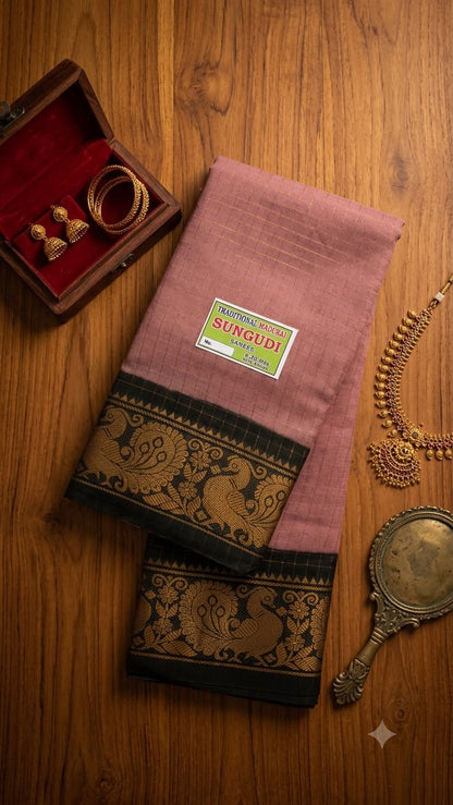 Zari Kattam - Onion Pink and Dark Green