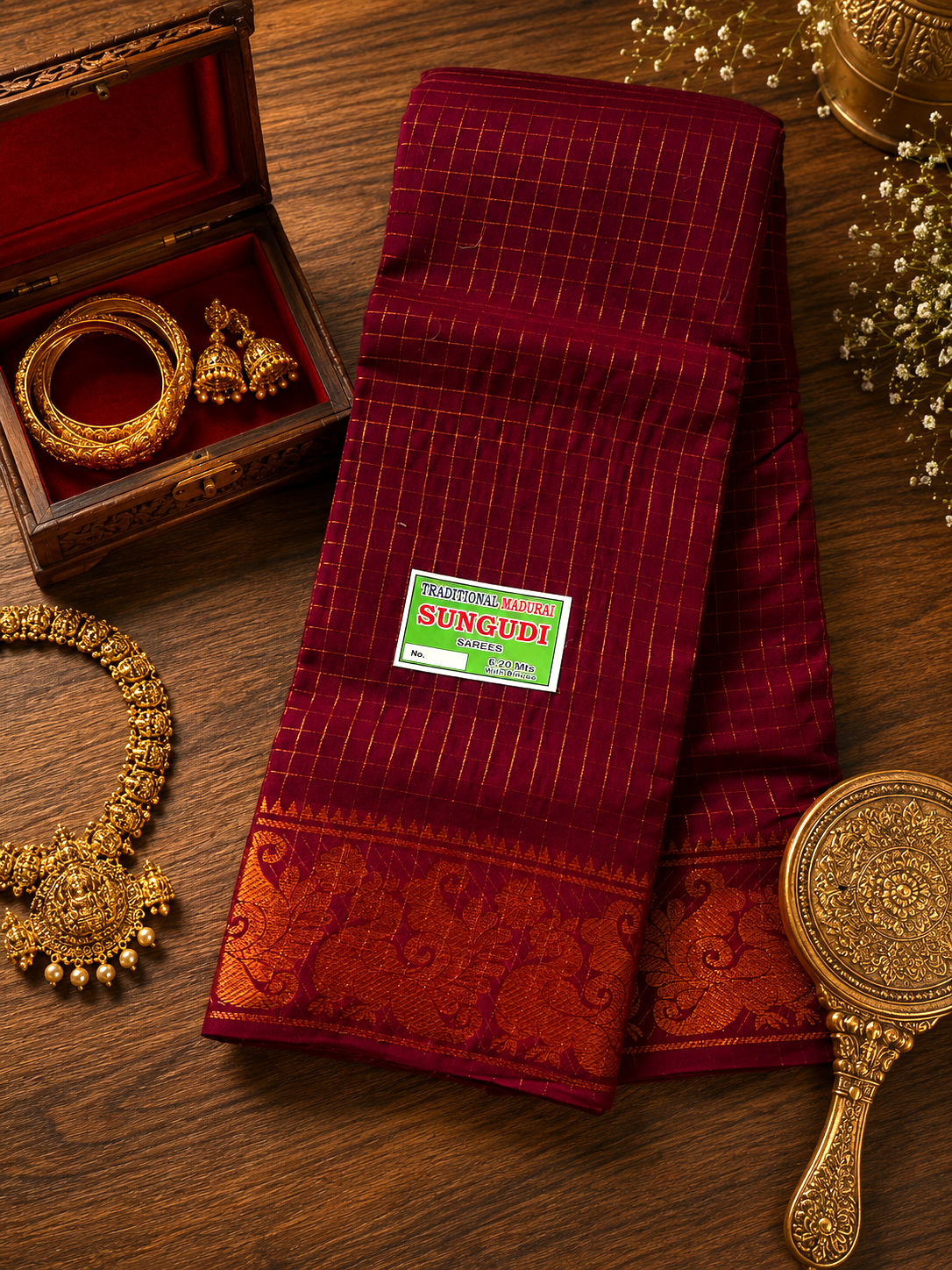 Zari Kattam - Dark Maroon