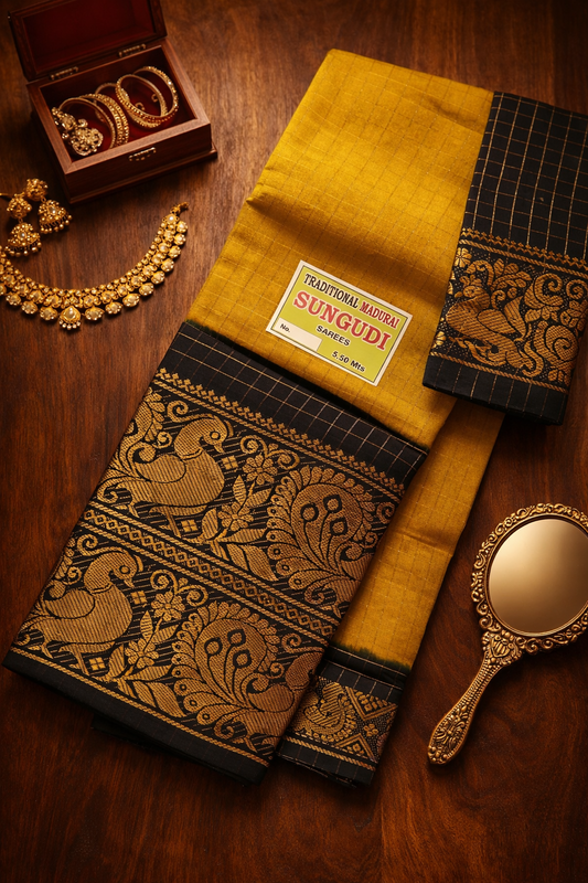 Fancy Checks – Mustard Yellow X  Black