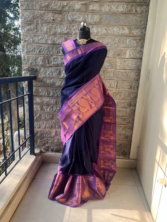 Mayuri Plain – Navy Blue X Lavender