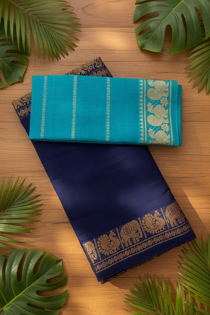 Swarnavanam - Navy Blue X Rama Green