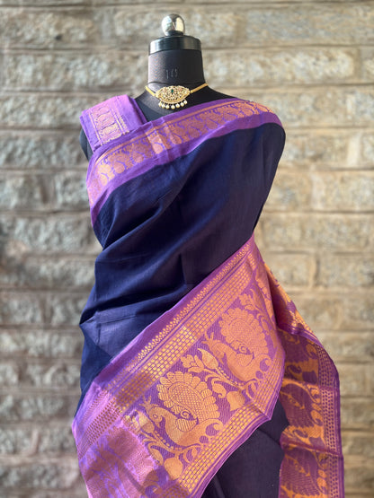 Mayuri Plain – Navy Blue X Lavender