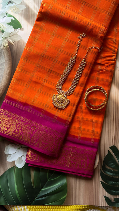 Vanilla Kattam – Orange X Rani Pink