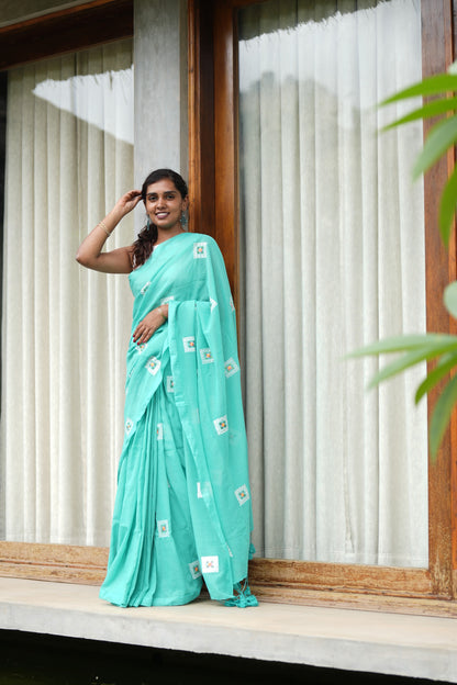 Green Khadi Cotton Saree