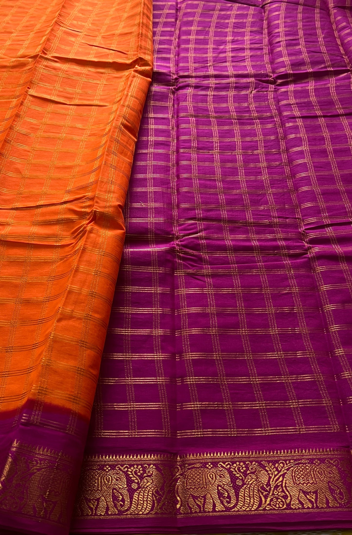 Vanilla Kattam – Orange X Rani Pink