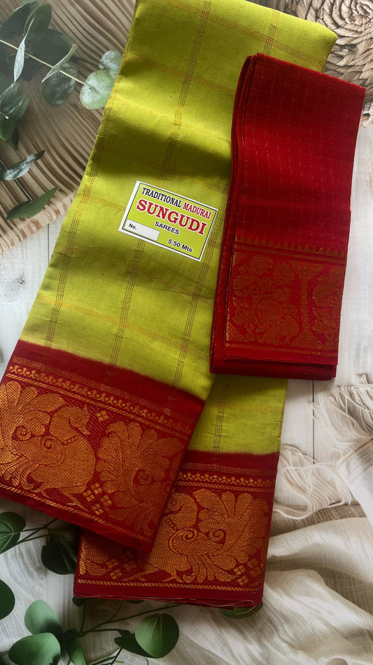 Fancy Checks - Radium Green X Red