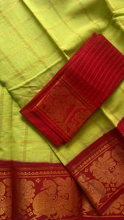 Fancy Checks - Radium Green X Red