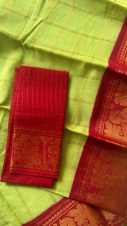 Fancy Checks - Radium Green X Red