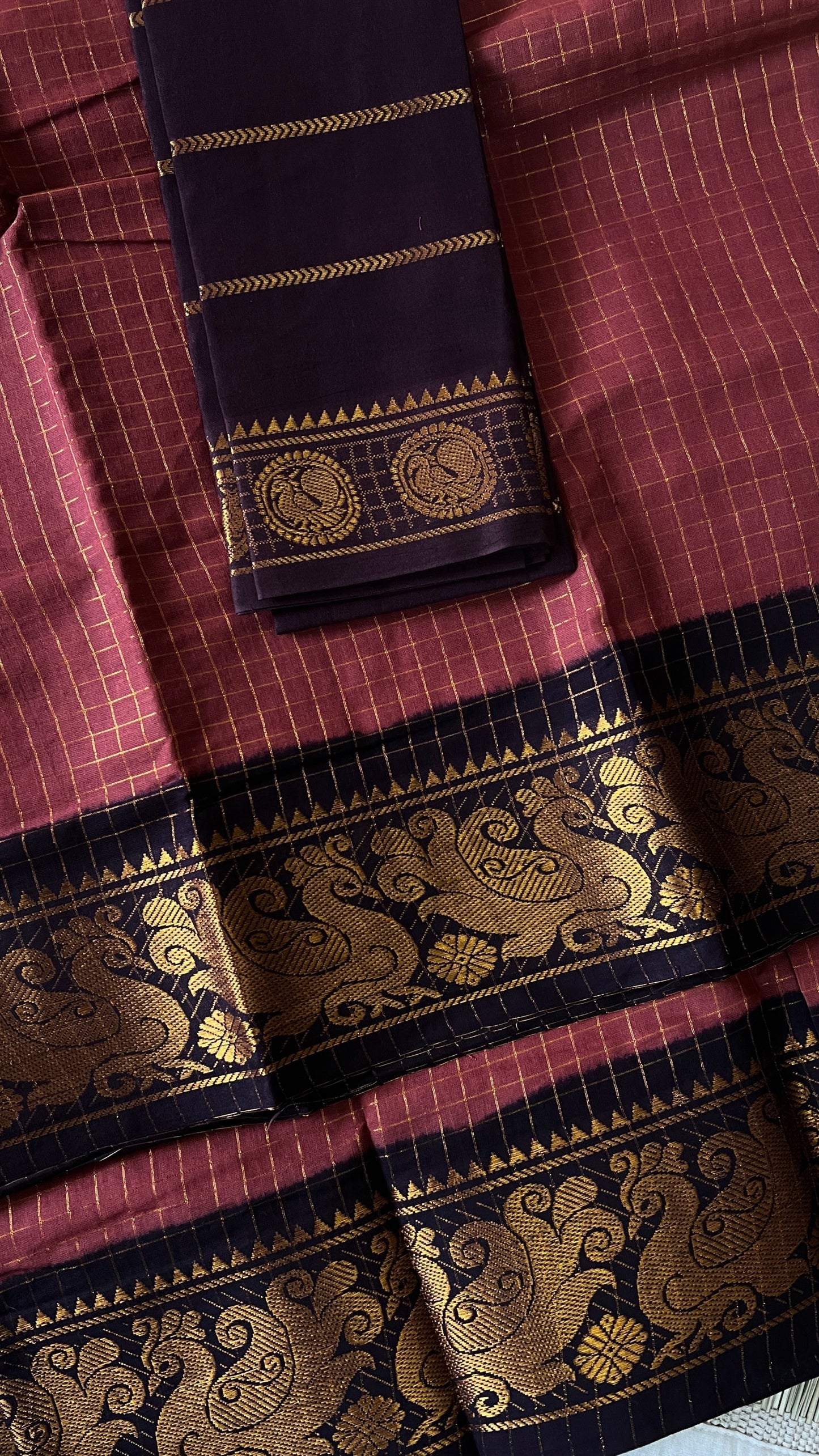 Zari Kattam -  Rust Orange Brown