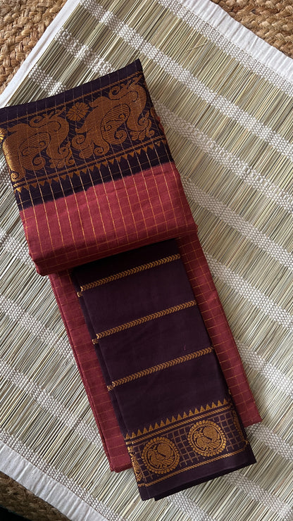 Zari Kattam -  Rust Orange Brown