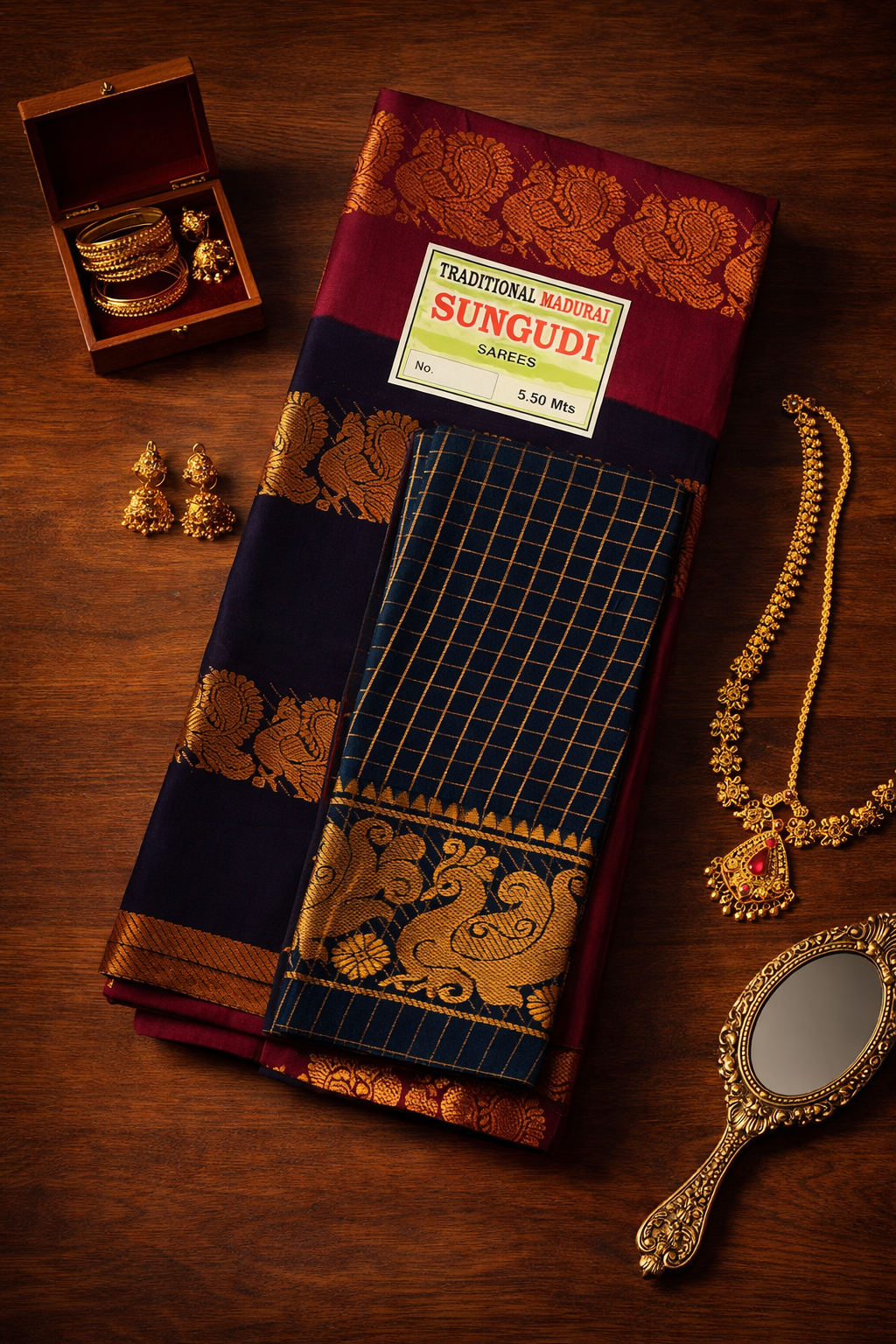 Mayuri Plain Long Border – Maroon Black