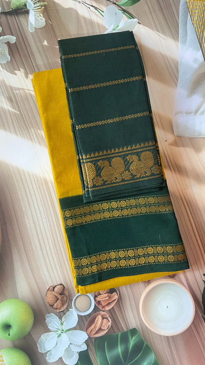 Rudhraksham Sungudi Plain - Mustard Yellow