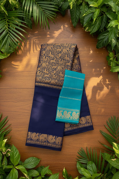Swarnavanam - Navy Blue X Rama Green