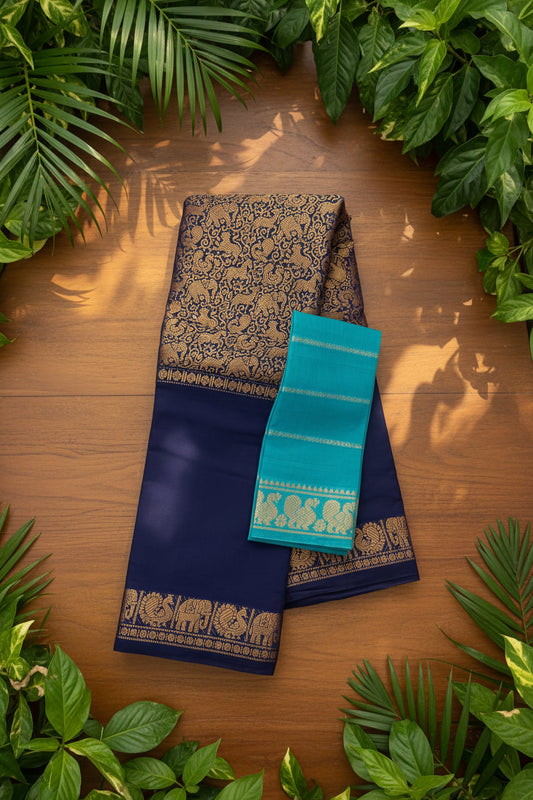 Swarnavanam - Navy Blue X Rama Green